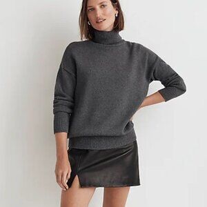 Madewell Sweater Size XS Gray Ribbed Turtleneck Cotton